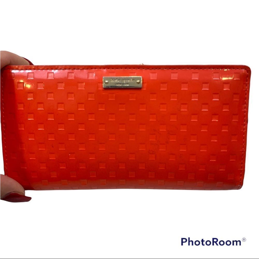 Kate Spade Jewel Street Stacey Continental Wallet‎ Surprise Coral- neon
